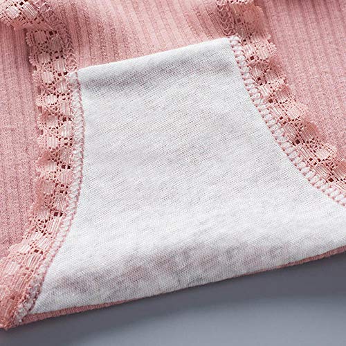 LiHiFG 5 Unids/Lote Bragas De Algodón Antibacteriano, Calzoncillos De Encaje, Lencería para Mujer, Bragas De Cintura Media, Ropa Interior Transpirable, Conjunto Íntimo Femenino I_L