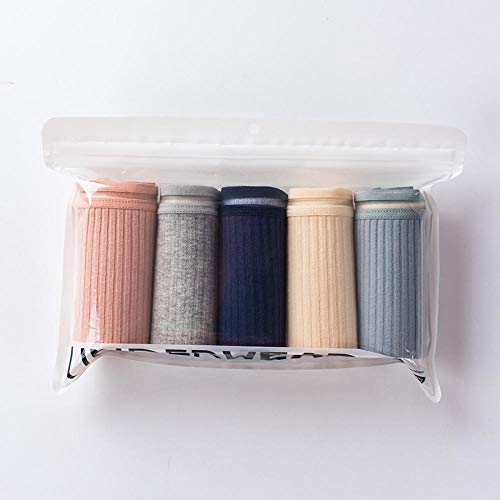 LiHiFG 5 Unids/Lote Bragas De Algodón Antibacteriano, Calzoncillos De Encaje, Lencería para Mujer, Bragas De Cintura Media, Ropa Interior Transpirable, Conjunto Íntimo Femenino I_L