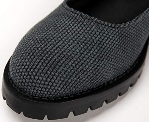 Lili Cotton - Bailarina con tacón y Suela Dentada en algodón orgánico con Forro Transpirable Anti-Rozaduras y plantila Acolchada (Numeric_41)