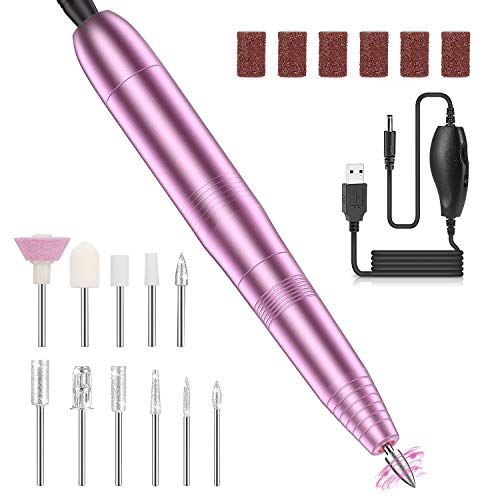 Lima de Uñas Eléctrica Tesoky 11 en 1, Fresa de Uñas Eléctrica Portátil Profesional Para Manicura y Pedicura, Juego de Cortaúñas Para uso Doméstico y Salón