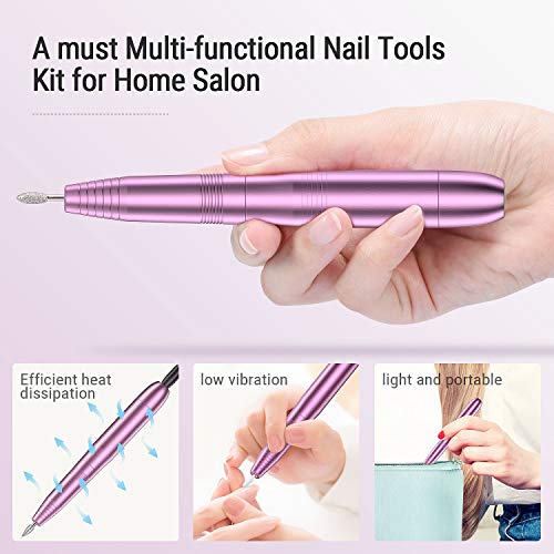 Lima de Uñas Eléctrica Tesoky 11 en 1, Fresa de Uñas Eléctrica Portátil Profesional Para Manicura y Pedicura, Juego de Cortaúñas Para uso Doméstico y Salón