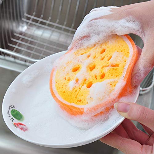 Limeow Esponja de Baño en Forma de Fruta Esponjas de Baño de Frutas para el Baño Niños Esponjas Baño de Frutas con Forma de Esponja Scrubbers Herramientas de Baño para Niños Forma de Fruta 4 Pcs