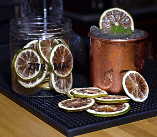 Limón verde deshidratado para cóctel. Fruta deshidratada sin azúcar para coctel /decoración / repostería / navidad / bebidas. Rodaja de limón seca 100% natural sin aditivos. Tarro pequeño 25 ud