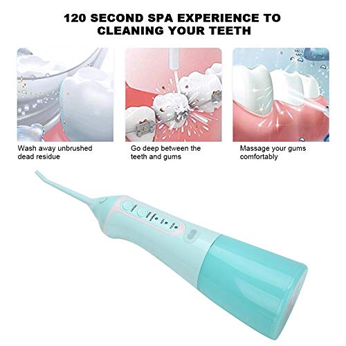 Limpiador de dientes con irrigador bucal, irrigador bucal, irrigador bucal eléctrico portátil para el hogar, máquina de limpieza de dientes profesional impermeable IPX8 para viajes en casa