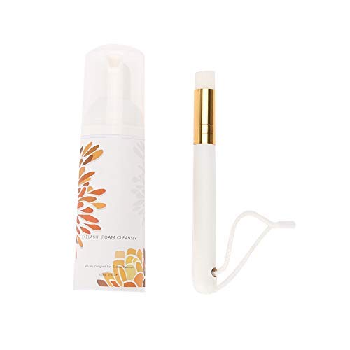 Limpiador de extensión de pestañas, Limpiador profesional de espuma de pestañas Espuma de 60ML Champú para pestañas/Lavado de extensión de cepillo de pestañas Seguro para uso diario(01)