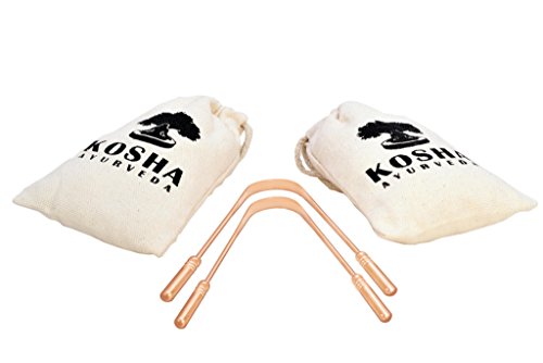 Limpiador de lengua de cobre | Raspador de Lengua | Naturalmente antimicrobiano y previene enfermedades de salud oral |Uso Recomendado por Dentistas |Kosha Ayurveda