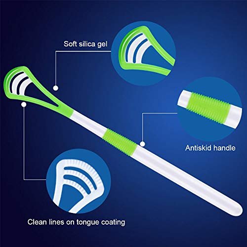 Limpiador de lengua, el mejor remedio para el mal aliento naturalmente antimicrobiano y previene enfermedades de salud bucal flexibles, paquete de 5 colores