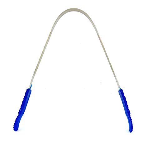 Limpiador de lengua, rascador de lengua de metal de acero inoxidable, utilizado para el cuidado bucal, elimina el mal aliento. Asas de colores
