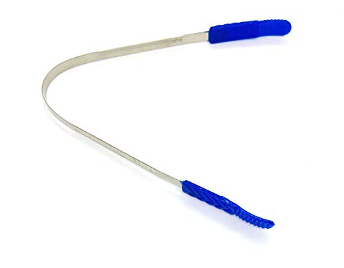 Limpiador de lengua, rascador de lengua de metal de acero inoxidable, utilizado para el cuidado bucal, elimina el mal aliento. Asas de colores