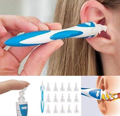 Limpiador de oídos inteligente, flexible para quitar la cera de los oídos, 16 puntas, de seguridad, suave, en espiral, para quitar la cera de los oídos, fácil de limpiar