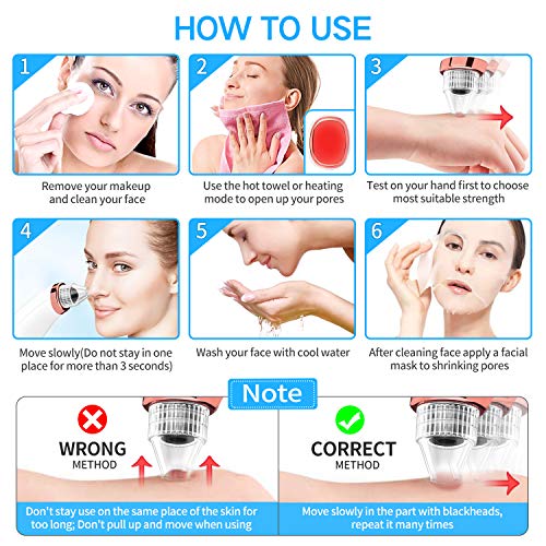 Limpiador de Poros, QARFEE Extractor de Puntos Negros Facial Electrico Blackhead Remover Eliminador USB Recargable con Pantalla LED para Espinillas y Acné