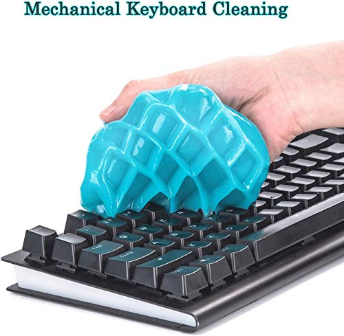 Limpiador de teclado, gel limpiador de polvo universal para PC tableta teclados rejillas de ventilación de coche cámaras impresoras calculadoras y otras superficies de plástico resistente (azul 160G)