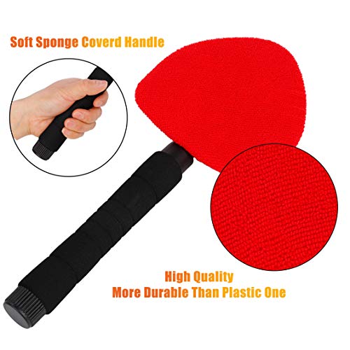 Limpiador Parabrisas Ventanas de Coche Cepillo Paño Lavable con Extensible con 180 Manija Giratoria,Mango Largo Herramienta de Limpieza de Cristales Incluye 2 almohadillas lavables