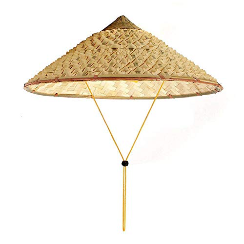 LINGJIE Straw Bamboo Coolie Vietnamita Japonesa Cono Sombrero para el Sol Jardín Granjero Pesca