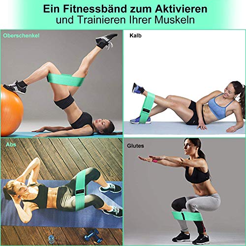 LINJIA Bandas Elasticas Gluteos, 3 Bandas Elásticas Musculacion con 3 Niveles, Banda Elastica Fitness, para Piernas y Glúteos, Pilates,Yoga,Fuerza,Fisioterapia,Estiramientos