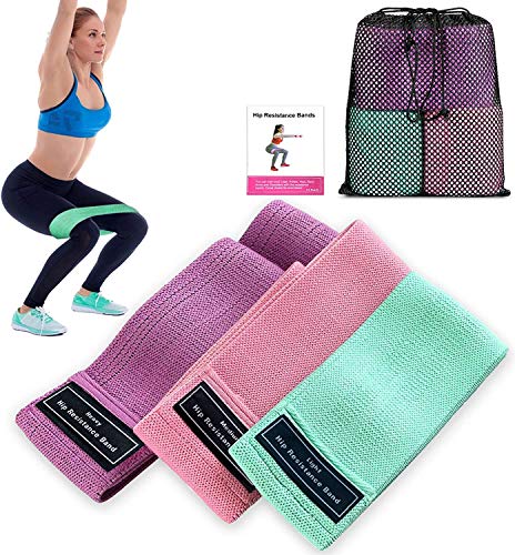 LINJIA Bandas Elasticas Gluteos, 3 Bandas Elásticas Musculacion con 3 Niveles, Banda Elastica Fitness, para Piernas y Glúteos, Pilates,Yoga,Fuerza,Fisioterapia,Estiramientos