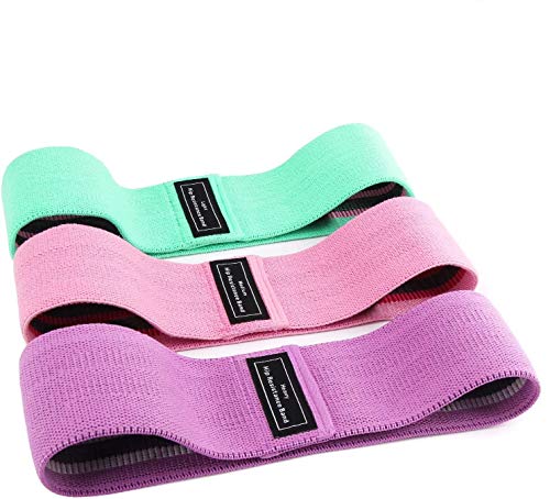 LINJIA Bandas Elasticas Gluteos, 3 Bandas Elásticas Musculacion con 3 Niveles, Banda Elastica Fitness, para Piernas y Glúteos, Pilates,Yoga,Fuerza,Fisioterapia,Estiramientos