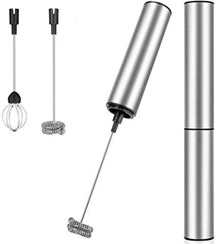 Linkax Espumador de Leche Eléctrico, USB Recargable Batidor de leche Eléctrico,vaporizador de leche,Acero Inoxidable Bubbler Leche para Latte, Capuchino, Huevo Batido