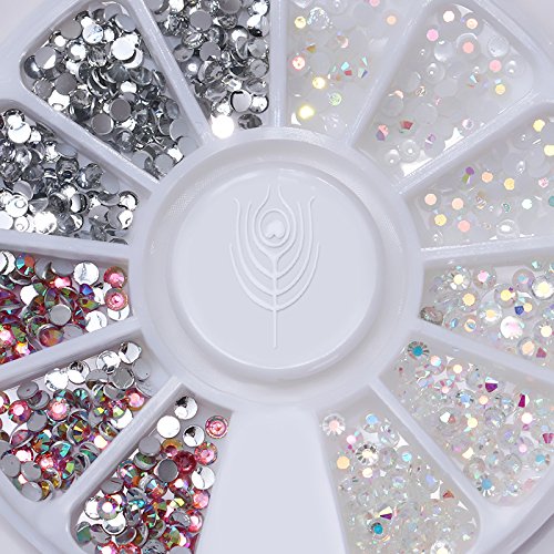 LINL Camaleón Color Mixto, Pierre Rhinestones pequeñas Perlas Irregulares uñas uñas de Arte de la decoración 3D en Accesorios para Bicicletas,Modelo 11