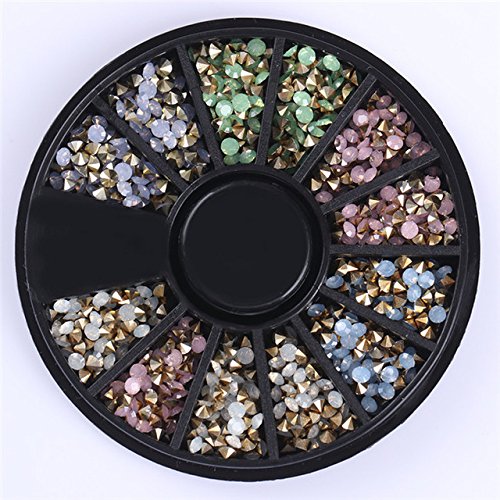 LINL Camaleón Color Mixto, Pierre Rhinestones pequeñas Perlas Irregulares uñas uñas de Arte de la decoración 3D en Accesorios para Bicicletas,Modelo 11