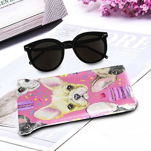 linomo - Funda para gafas de sol de bulldog francés (microfibra, piel, para gafas y teléfonos móviles)