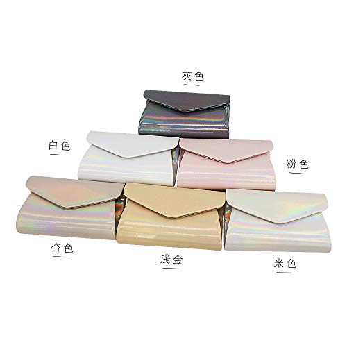 LinZX Bolso de Cuero de Las Mujeres de señora Girl Chaqueta de Las Mujeres Bolso de Noche láser Tarde,White,S