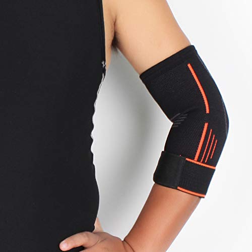 LIOOBO 1 Par Coderas Deportivas Codera de Compresión Antideslizante Ajustable Soporte para Codo para Tendinitis Esguince Artritis Golf Tenista (S)
