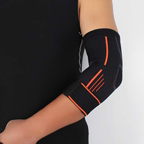LIOOBO 1 Par Coderas Deportivas Codera de Compresión Antideslizante Ajustable Soporte para Codo para Tendinitis Esguince Artritis Golf Tenista (S)