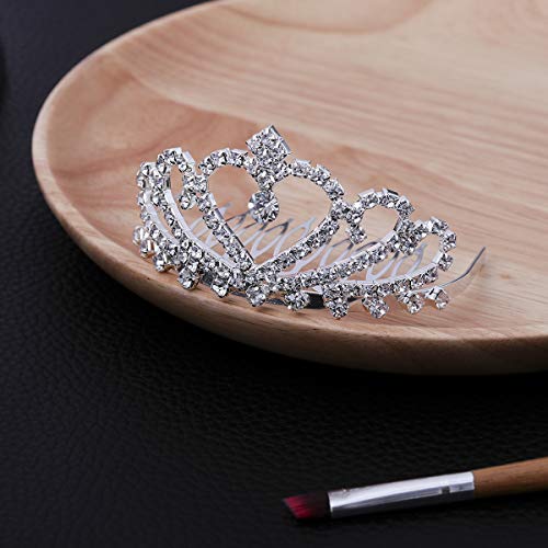 LIOOBO Corona de la Cabeza Boda Nupcial Cristal espumoso Rhinestones Corona/Tiara/Banda con Peine (Plata)