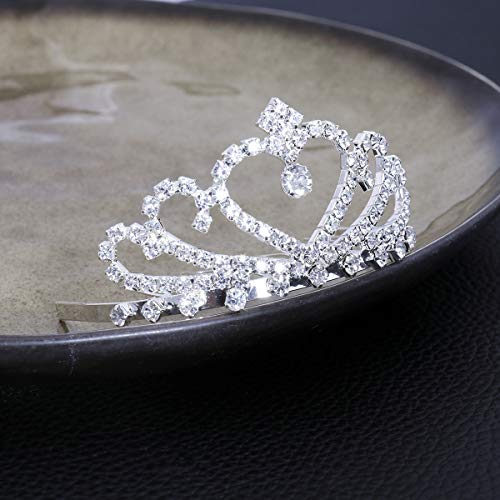 LIOOBO Corona de la Cabeza Boda Nupcial Cristal espumoso Rhinestones Corona/Tiara/Banda con Peine (Plata)