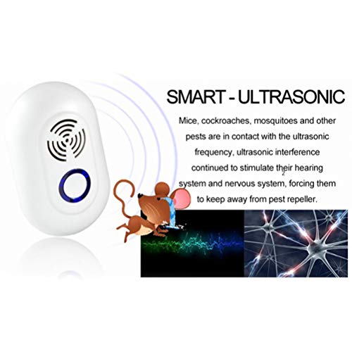 LIOOBO Ultrasonic Pest Repeller,1 PC Ultrasonic Pest Control Reject Devices Electronic Plug In Repellent Defender Home Indoor for Rat Mosquito Mice Spider Ant Roaches Bugs Flea Insect