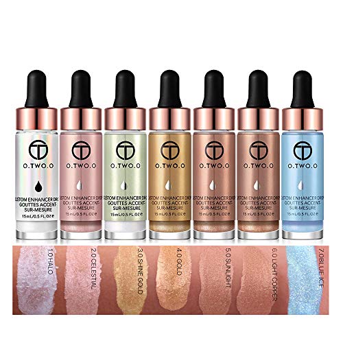 Liquid Highlighter Make Up Shimmer Face Highlighter Bronceador Gotas Corrector en crema para mujer Resplandor ultra concentrado Iluminador-02 CELESTIAL
