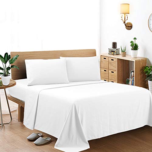 Lirex Juego Sabanas Cama, 4 Piezas Queen-Size Microfibra Cepillada Extra Suave Sabanas de Cama, Lavable a Máquina Sin Arrugas Transpirable - Blanco