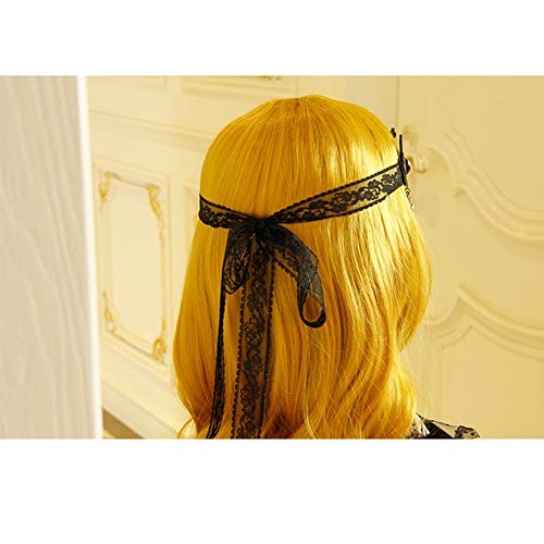 Lisa Banda De Pelo De Encaje Negro, Banda De Pelo Cruzado De Vampiro, Aro Moreno Oscuro para La Mascarada De Halloween