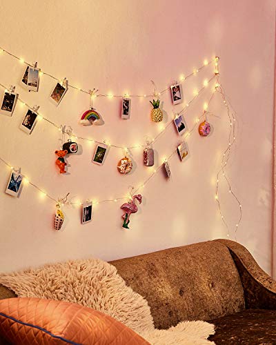 Litogo Clip Cadena de Luces LED, 10m 100 Led Colgar Fotos de Luces 60 Pinzas Para Fotos Fotoclips Guirnalda de Luces Pinzas con Luz para Colgar Fotos Por decoración, Habitaciones, Bodas,Cumpleaños