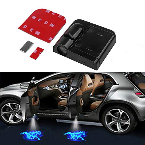 Liu xinling 2 Piezas/Porción Recepción del Coche De Luz Láser Proyector Luces De Decoración De Puerta De Coche Insignia De La Sombra De La Llama Caballo Chino Taiji Car Styling,For Horse b