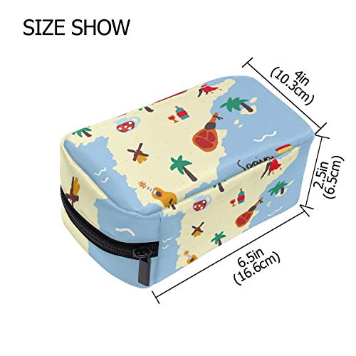 LIUBT Sangria España Mapa Cosméticos Bolsa de viaje Neceser Maquillaje Bolsa Multifunción Organizador para Mujeres