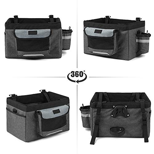 Lixada Cesta Bicicleta Delantera Plegable Desmontable Cesta Multifuncional para Mascotas Compras Camping Excursión Picnic