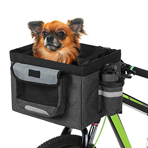 Lixada Cesta Bicicleta Delantera Plegable Desmontable Cesta Multifuncional para Mascotas Compras Camping Excursión Picnic