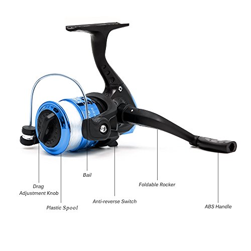 Lixada Combo de Pesca Caña de Pesca Telescópica+Carrete de Pesca Spinning Combo+Bolsa de Pesca+Cebos+Accesorios de Pesca