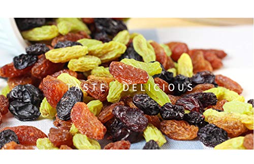 LJQ Heterogéneo con pasas de UVA, Grosella Negra Rojo y Verde pasas Mezclado en Tres Colores (250G, 500G, 1000G),1000g