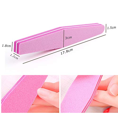 LJQ Manicura/pedicura, Cuidado de Las uñas, esmeril, pulidor de uñas de Doble Cara, tampones de uñas de Grano Lavable para Bricolaje casero para exfoliar, moler, pulir, etc. (5 Piezas)