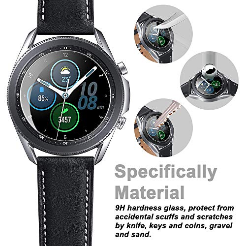 LϟK 3 Pack Protector de Pantalla para Samsung Galaxy Watch Series 3 (45mm), Cristal Vidrio Templado Premium [Dureza 9H] [Funda Compatible] [Anti-Arañazos] [Sin Burbujas] [Kit Fácil de Instalar]