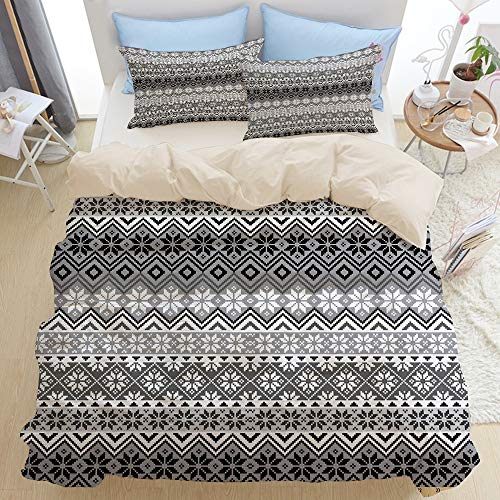 LKCDNG JIOLK Juego de Ropa de Cama 3 Piezas Microfibra,Opium Poppy Field y Beautiful Yard Sunset sobre el océano bajo Las Nubes,1 Funda Nórdica y 2 Funda de Almohada (Cama 220x240)