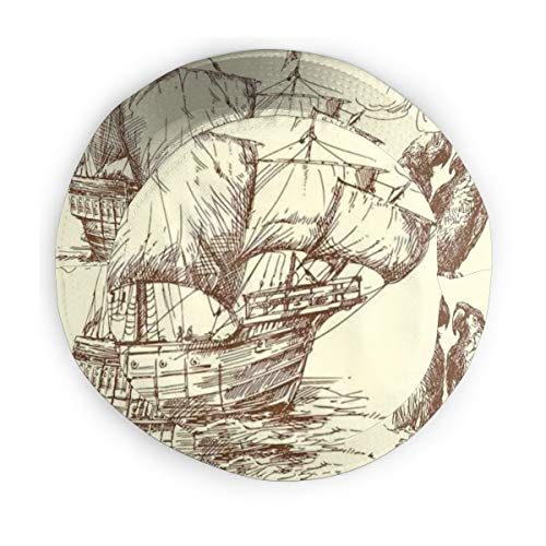 LLALUA Unisex Summer Fisherman Cap,Merchant Ship Banana Monkey Parrot Boat Historical Sketch Style Artwork,Travel Beach Outdoor Sun Hat