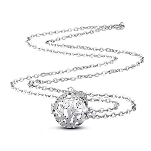 Llamador de ángeles Árbol de la Vida 24 mm, con Detalles de Cristal (Blanca)