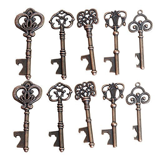 Llave abrebotellas para decoración de bolsas de recuerdos de boda de Awtlife, 50 piezas, estilo vintage, 5 estilos
