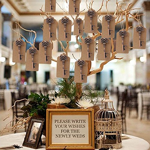 Llave abrebotellas para decoración de bolsas de recuerdos de boda de Awtlife, 50 piezas, estilo vintage, 5 estilos