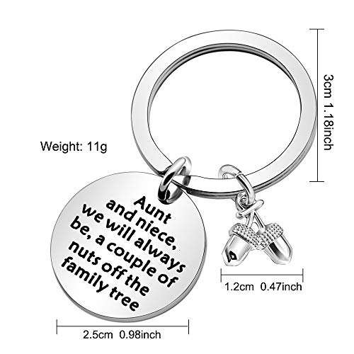 Llavero de tía para regalo de sobrina, tía y sobrina, anillo para el día de la madre, regalo de cumpleaños