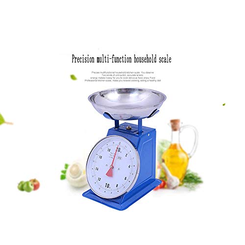 LLDKA Escala de 30 kg de línea balanzas domésticas multifuncionales precisas, Escalas Peeling mecánico, Recipiente de Acero Inoxidable, Muelle mecánico balanza de Cocina,20kg